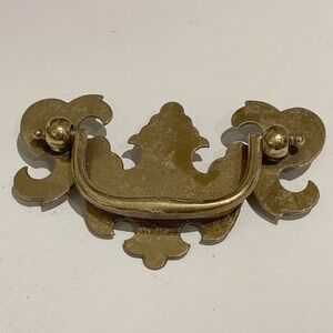Lot 4 Belwith P857-LP Brass Drawer Bail Pull Ornate Cabinet Handle Vintage NOS